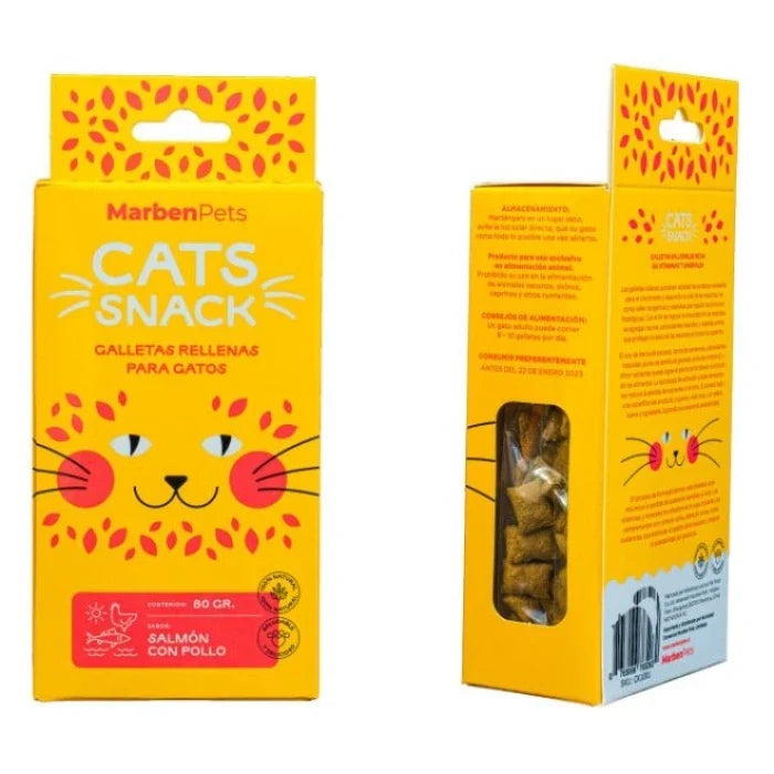 Cats Snack Galletas Rellenas con Salmón y Pollo - 80GR - imagen 1