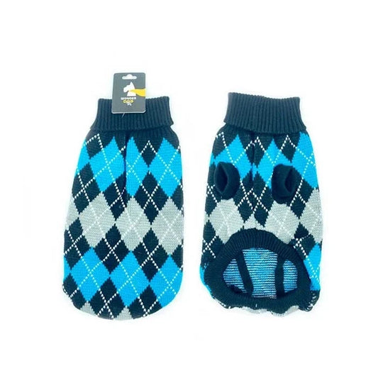 Chaleco Rombos azul para perros y gatos