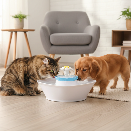 Fuente de agua para gatos y perros tipo Flor de 2.3 lt