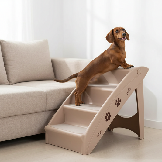 RAMPLA ESCALERA PET KENNEL PARA MASCOTAS 62*40*49.5 CM BEIGE