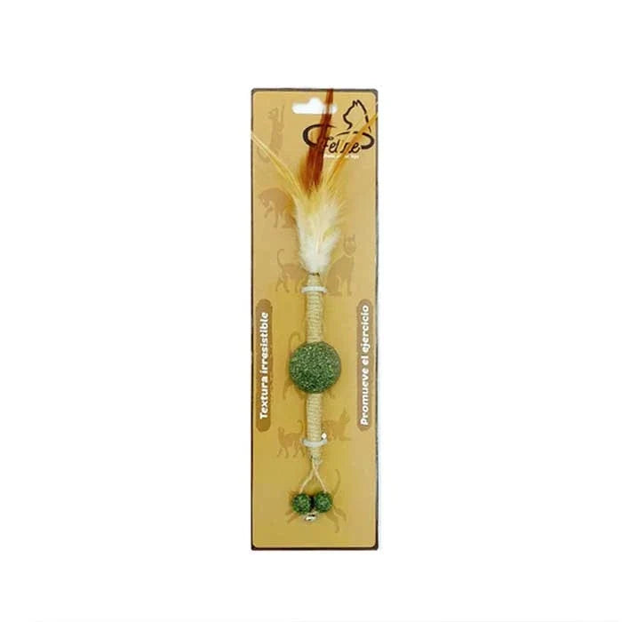 VARA DE SISAL CON PLUMAS Y CAMPANAS - imagen 1