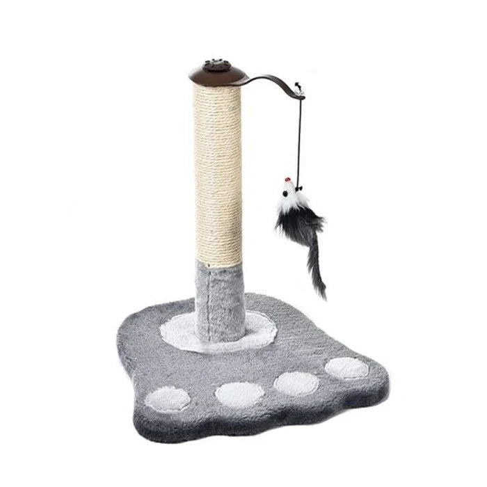 Rascador Simple con Juguete Ratón Colgante para gatos Gris - imagen 1