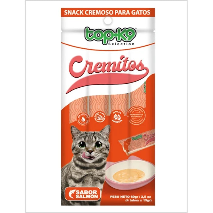 SNACK TOPK9 CREMITOS SALMON 4x15 GRS - imagen 1