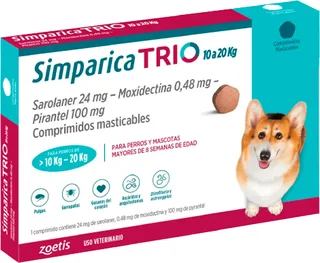 Simparica Trio X1 Comprimido Masticable para perros