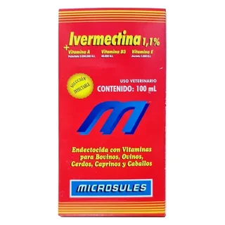 Ivermectina + Vitamina A, D3 y E 100ML - Equinos, Bovinos, Ovinos, Caprinos y Porcinos
