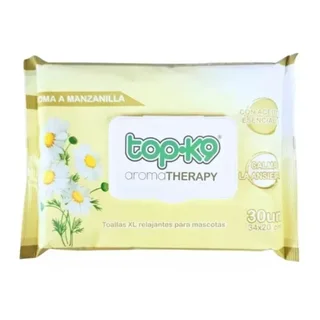 TOPK9 THERAPY TOALLA HUMEDA RELAJANTE XG 30 UNID MANZANILLA