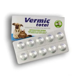 Vermic Total antiparasitario interno para perros y gatos 10 comprimidos