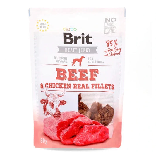 Brit Care Snack Meaty Jerky Beef Real Fillets 80 GR - imagen 1