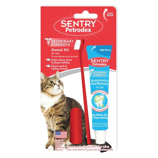 Sentry Petrodex Veterinary Strength Dental Care Kit - Kit Dental para Gatos con Sabor a Malta - imagen 1