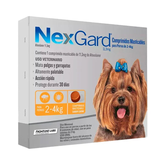 Nexgard Antiparasitario 3 Comprimidos 2 a 4 KG