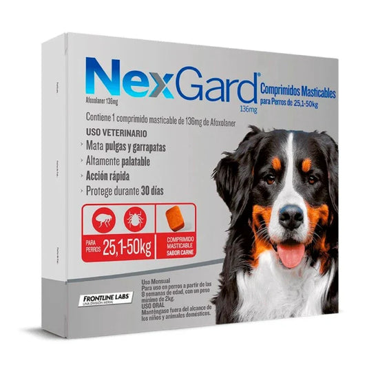 Nexgard Antiparasitario 3 Comprimidos 25,1 a 50 KG