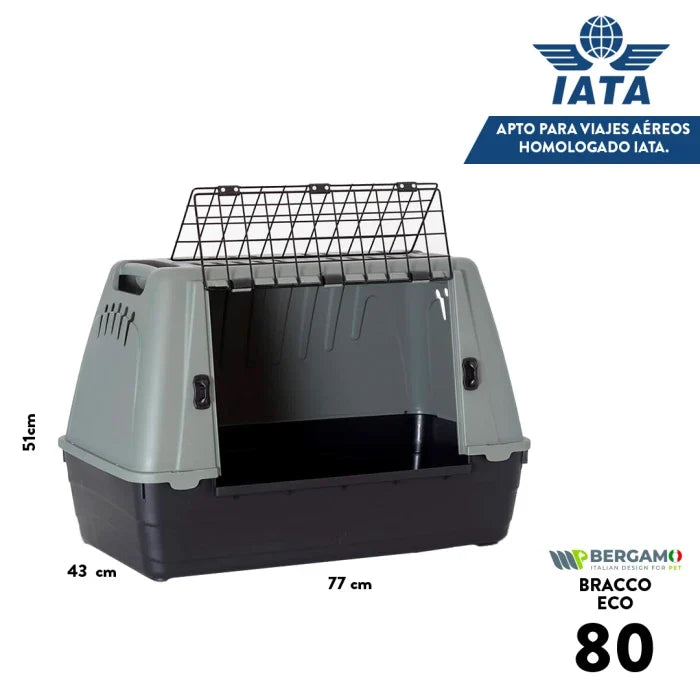 Transportadora Bracco Travel 80 Eco para perros y gatos - 77x43x51 cm - imagen 1