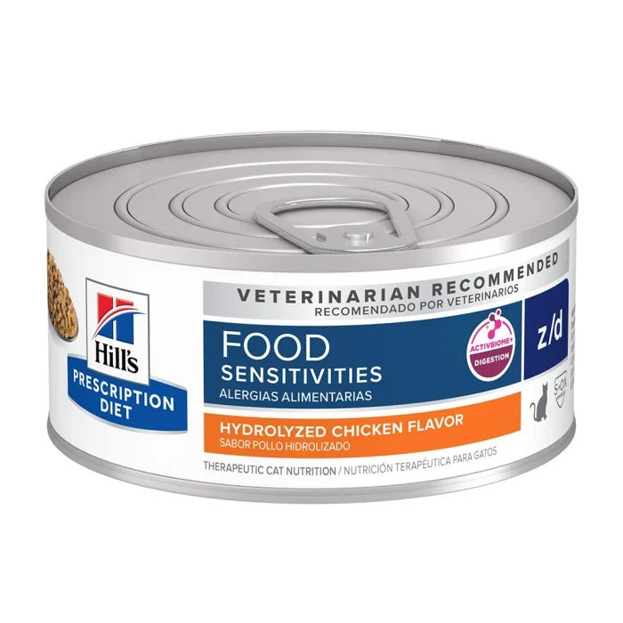Hills feline Z/D food sensitivities chicken lata 156gr - imagen 1