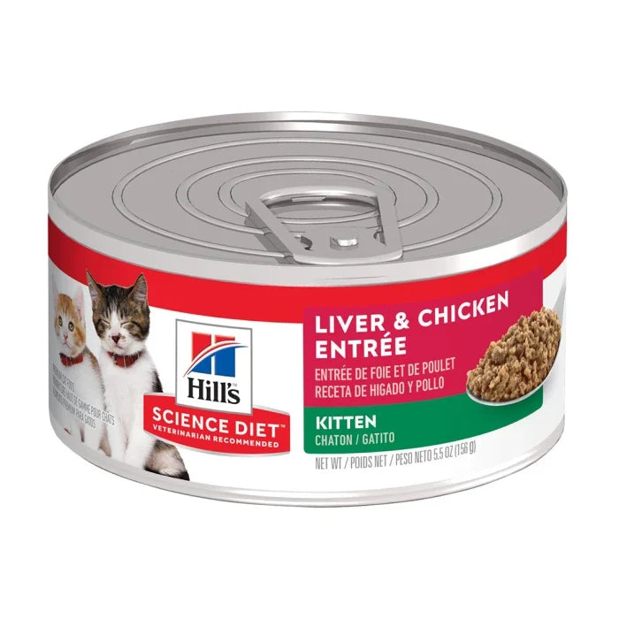 Hills feline kitten liver chicken entrée lata - 156gr - imagen 1
