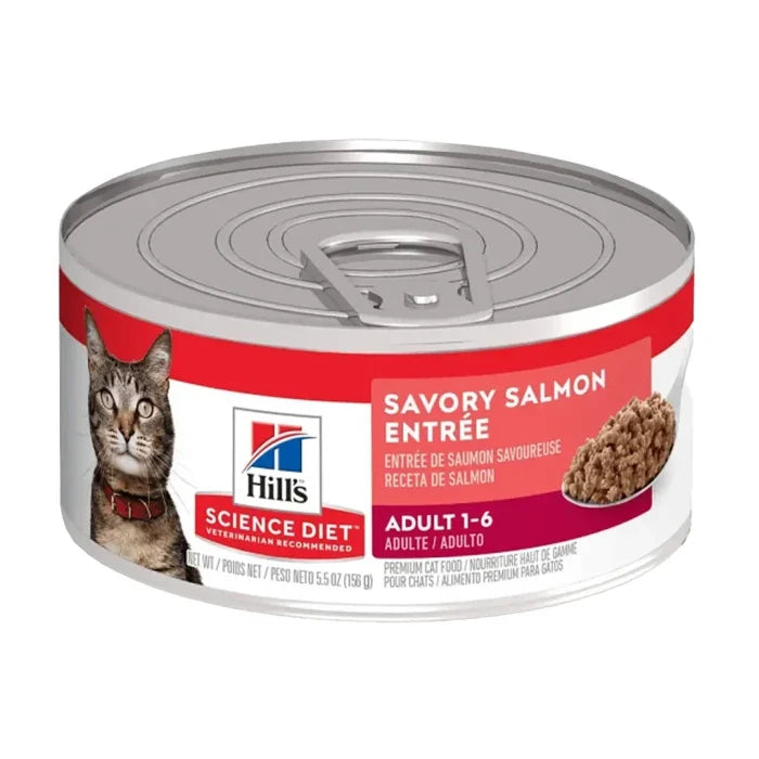 Hills feline adulto savory salmon entrée lata - 156gr - imagen 1