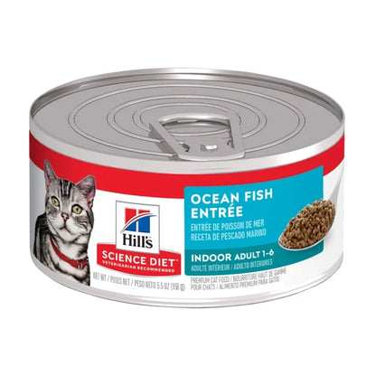 Hills feline adult indoor ocean fish entrée lata 156 gr - imagen 1