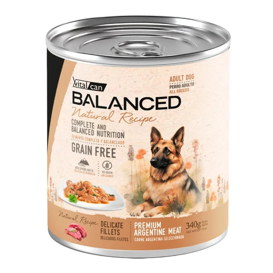 Vitalcan Balanced Natural Recipe filetes de carne perros adultos 340GR - imagen 1