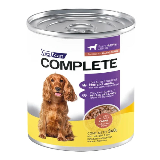 Vitalcan Complete Trocitos En Salsa Carne Perro Adulto 340g - imagen 1