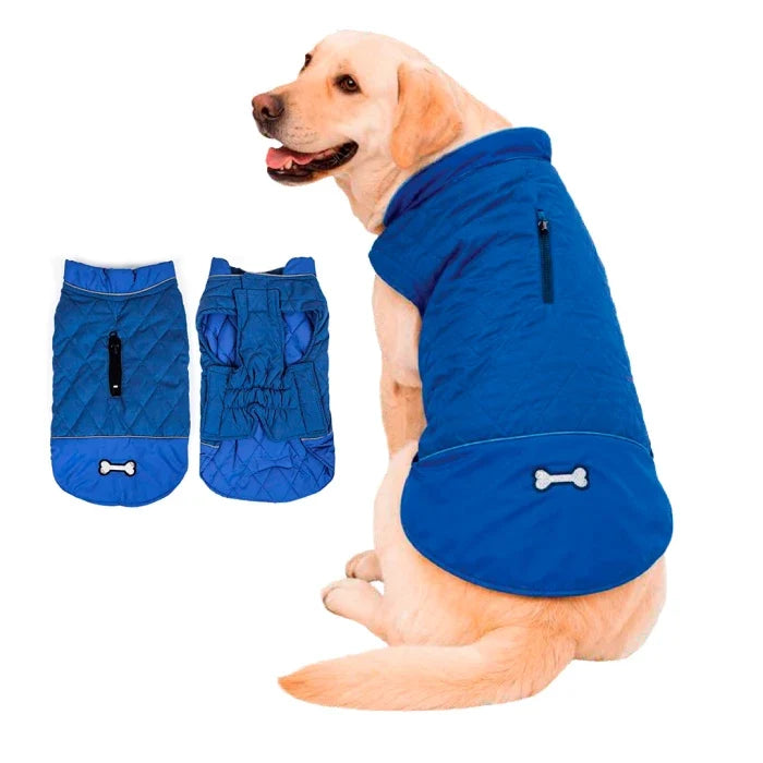 Parka Reversible Azul para perros