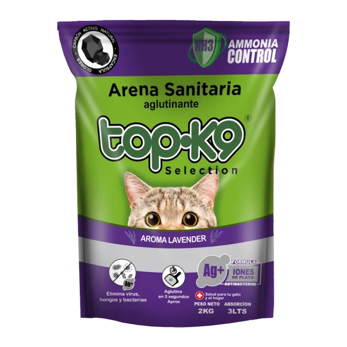 TopK9 Arena sanitaria aglutinante iones aroma Lavanda