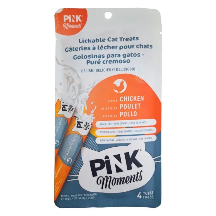 Pink Moments Snack cremoso para gatos - Sabor Pollo - 4 tubos 15gr - imagen 1