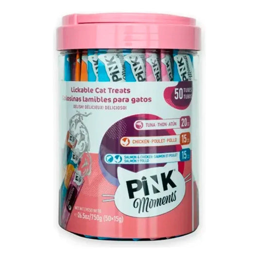 Pink Moments Snack cremoso para gatos - Mix Sabores - 50 tubos 15gr - imagen 1