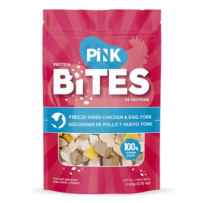 Pink protein bites snack liofilizado para perros y gatos sabor pollo y huevo - 60gr - imagen 1