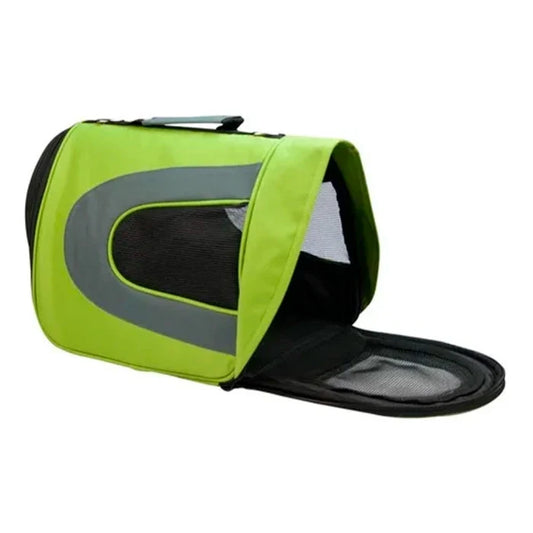 Bolso transportador pequeñas mascotas verde - 36x21.5x23.5 - imagen 1