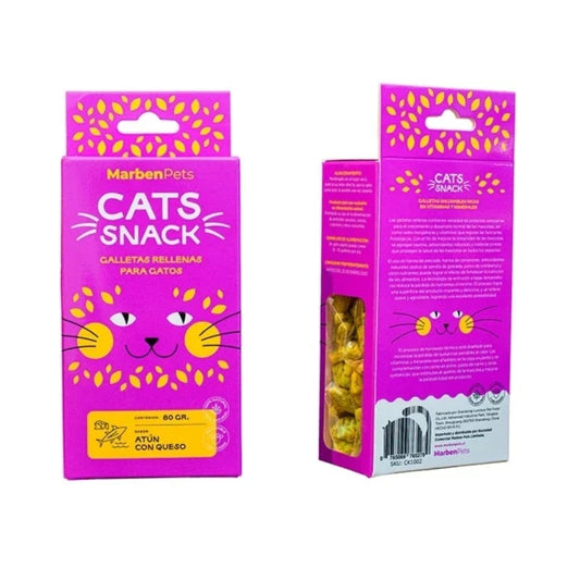Cats Snack Galletas Rellenas con Atún y Queso 80gr - imagen 1