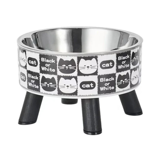 plato elevado gato black or white (14x14x9 cm 100 g) - imagen 1
