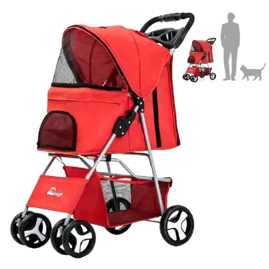 Coche para mascotas 4 ruedas Rojo Capacidad 84 x 45 x 34cm. - imagen 1