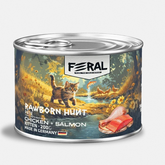 Feral Rawborn Hunt - Gatitos Pollo y Salmón húmedo - 200gr - imagen 1