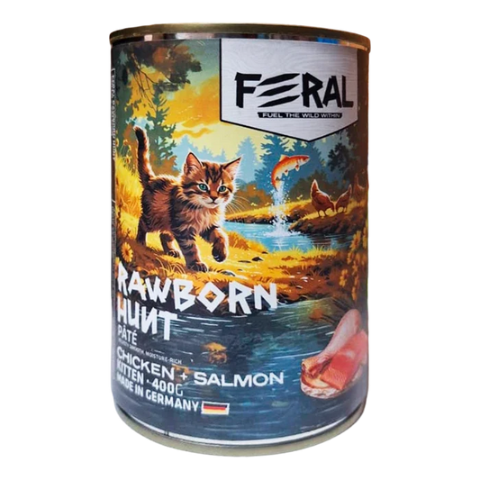 Feral Rawborn Hunt - Gatitos Pollo y Salmón húmedo - 400gr - imagen 1