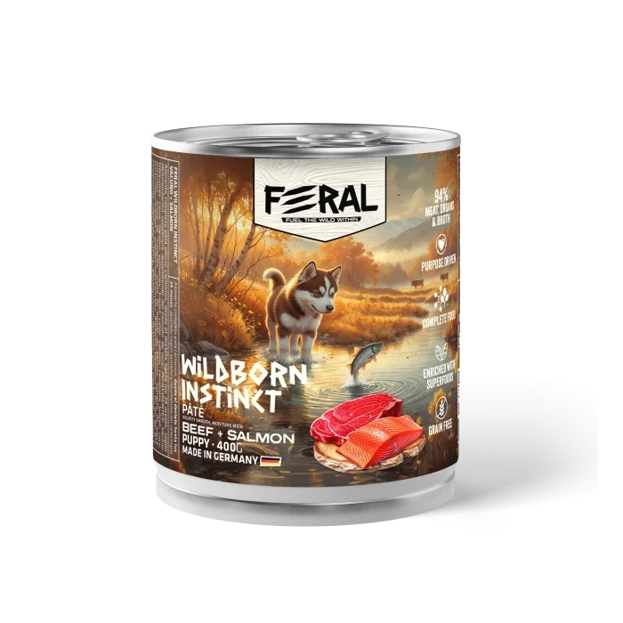 Feral Wildborn Instinct - Cachorro Vacuno y Salmón húmedo - 400gr - imagen 1