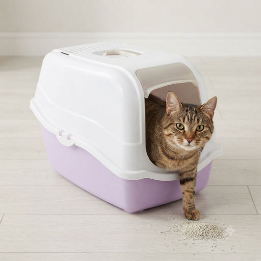 Baño arenero cerrado con carbon activo para gatos