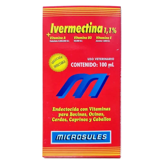 Ivermectina + Vitamina A, D3 y E 100ML - Equinos, Bovinos, Ovinos, Caprinos y Porcinos - imagen 1
