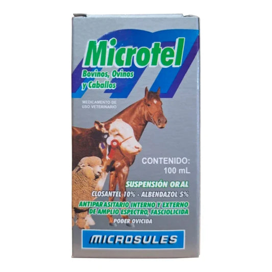 Microtel Antiparasitario amplio espectro equinos ovinos bovinos 100ml - imagen 1