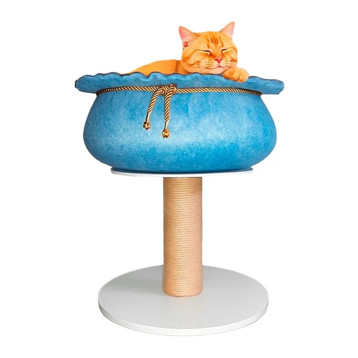 Cama Tipo Pedestal con Rascador para Gatos – Diseño de Fieltro y Sisal (40 x 40 x 45 cm) - imagen 1