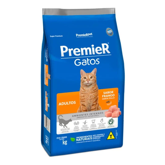Premier ambiente interno gatos adultos pollo 1.5kg - imagen 1
