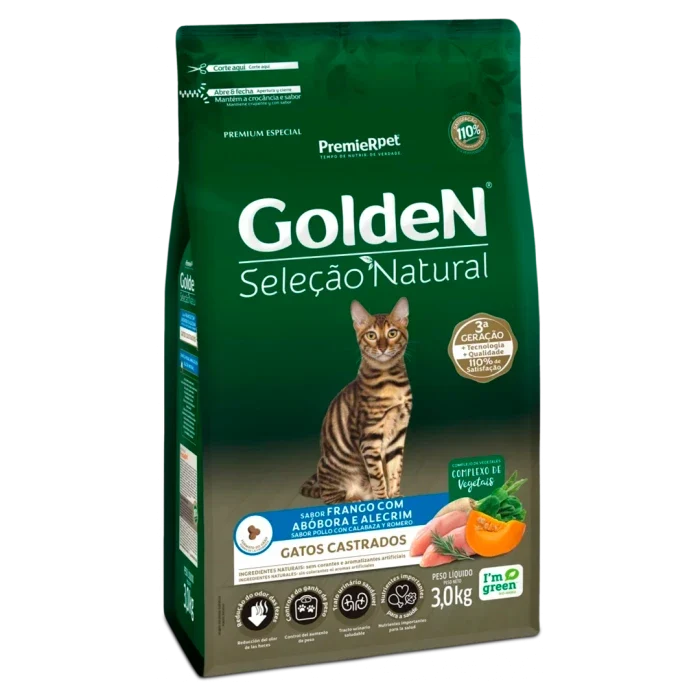 GoldeN Selección Natural gatos castrados Pollo Calabaza con Romero - 3 KG - imagen 1