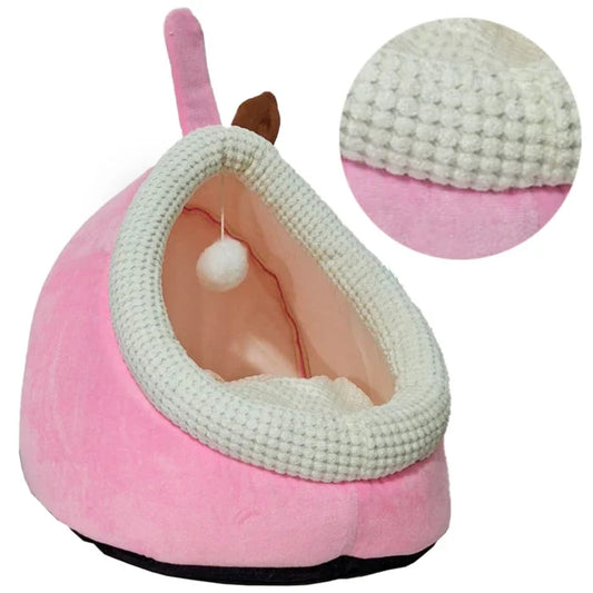 Cama Casa tipo Cueva para gatos y perros pequeños Rosado. - imagen 1