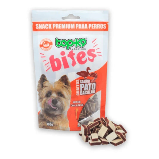 Snack TopK9 Bite cubitos Pato/Bacalao 100Gr - imagen 1
