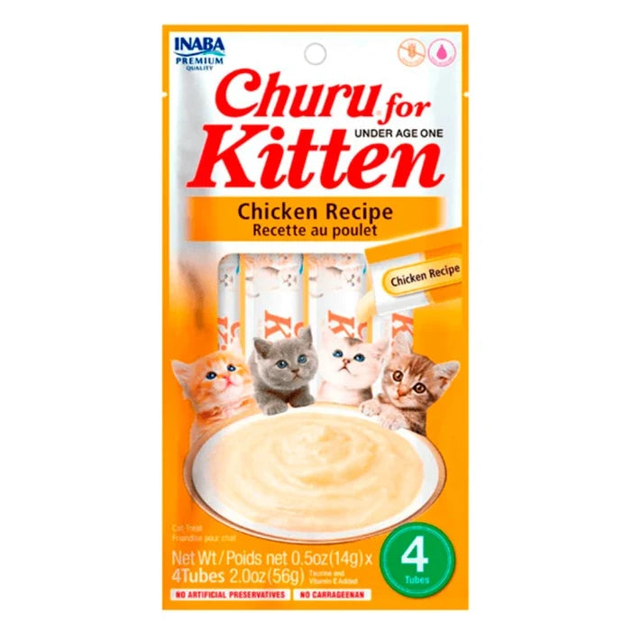 Churu for Kitten pollo - 4 tubitos 14gr - imagen 1