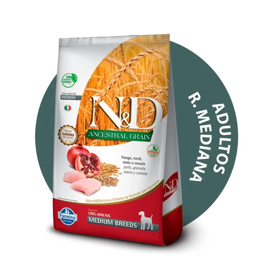 N&D Grano Ancestral Pollo para Perros Medianos 2.5KG - imagen 1