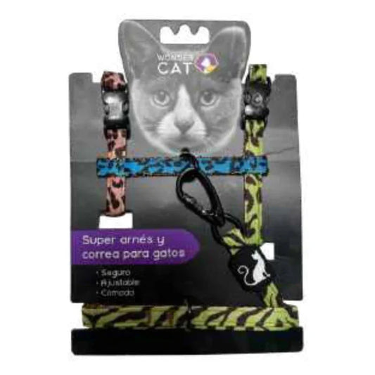 Correa + arnés premium gato animal print - imagen 1