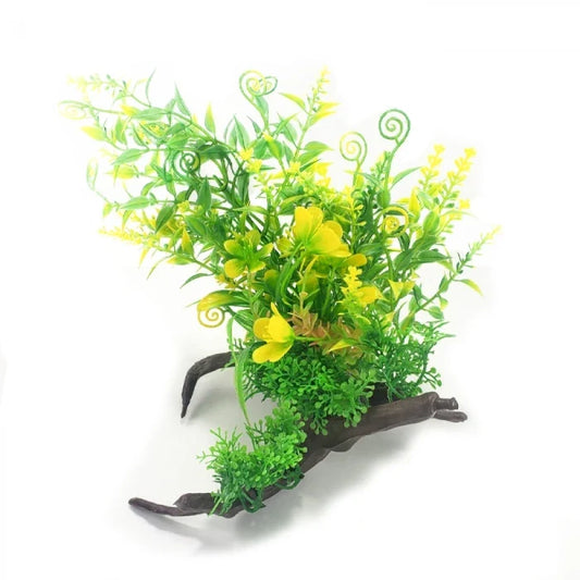 Adorno Tronco Con Plantas Espiral 12 cm para Acuarios - imagen 1