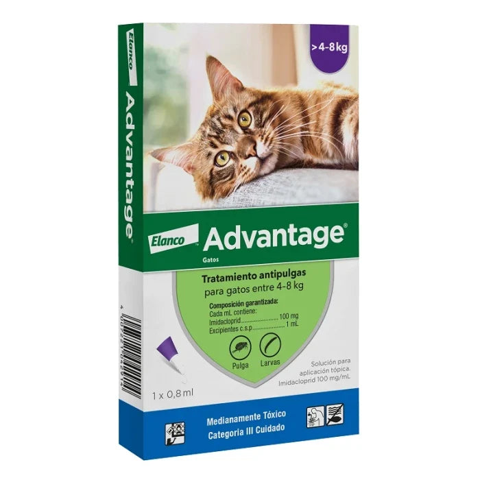 Advantage Pipeta antiparasitaria Externa para Gatos de 4 a 8 KG
