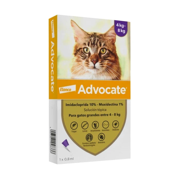 Advocate Pipeta Antipulga Para Gatos de 4 a 8 KG - imagen 1