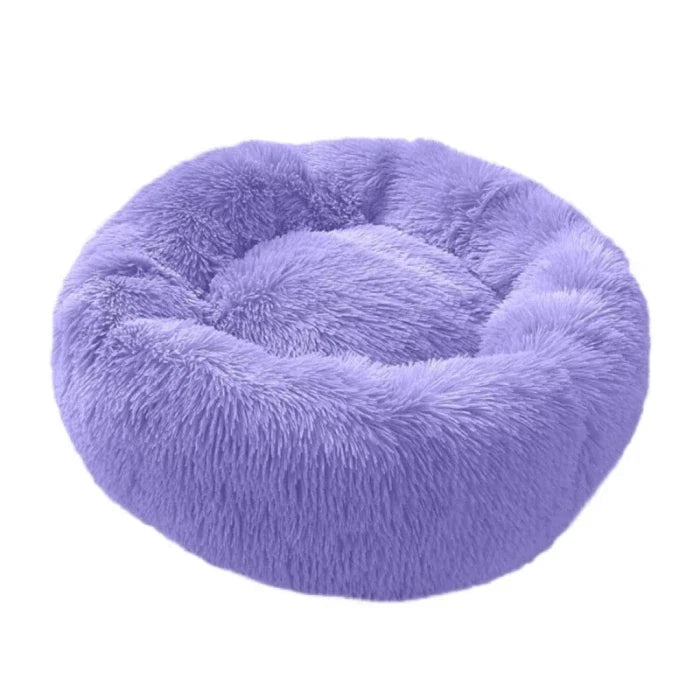 Cama Antiestrés de felpa para perros y gatos - Violeta