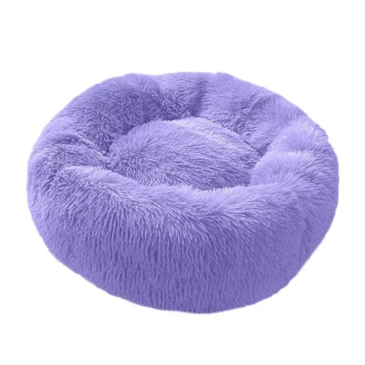 Cama Antiestrés de felpa para perros y gatos - Violeta